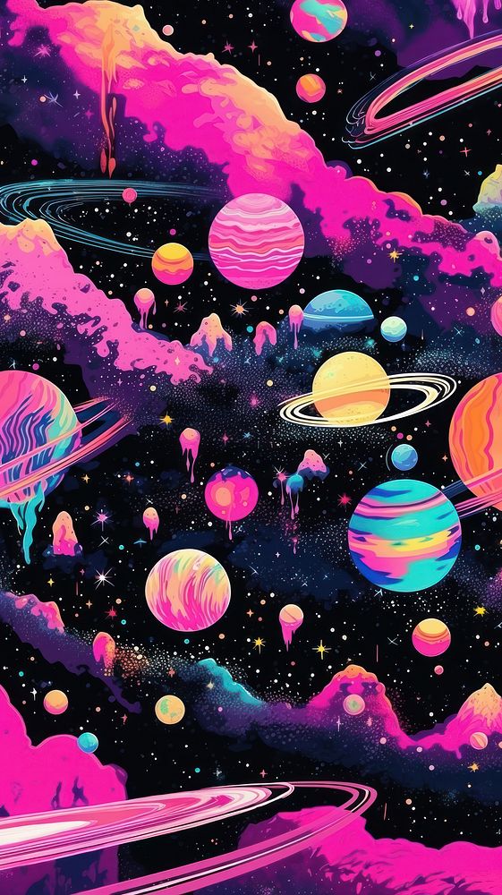 Space scene with planets and stars pattern backgrounds astronomy universe. AI generated Image by rawpixel.