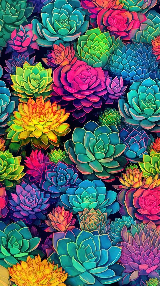 Succulent plants pattern backgrounds outdoors graphics. AI generated Image by rawpixel.
