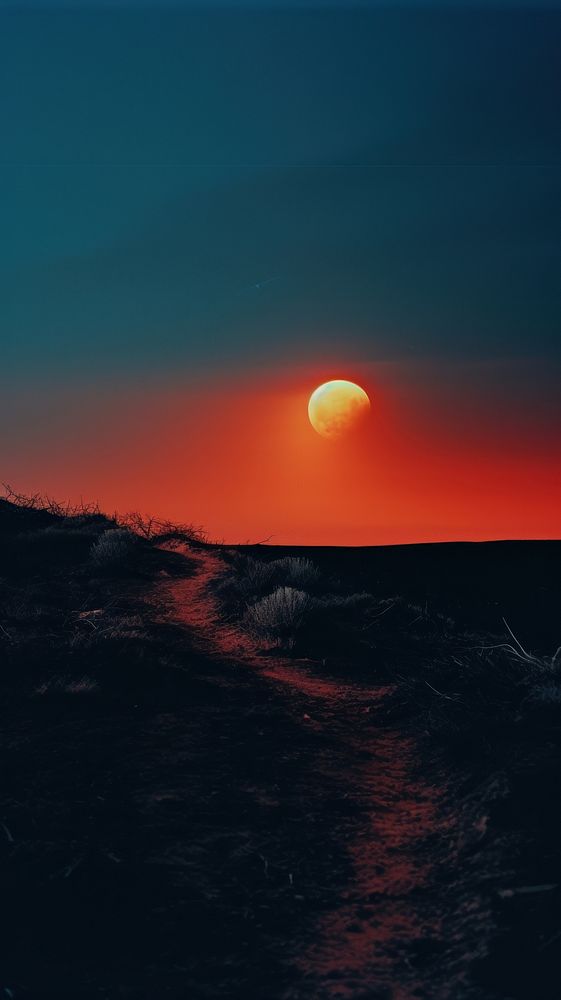Photography of a moon night nature landscape astronomy.