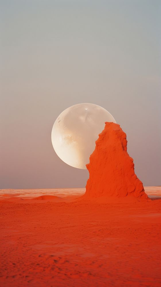 Photography of a white moon nature landscape outdoors.