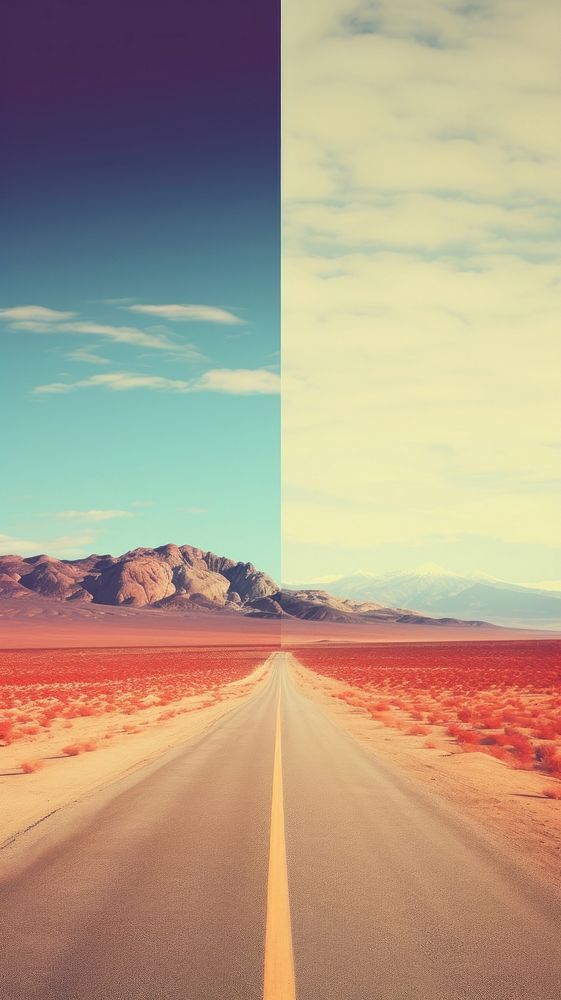 Photography of road in desert nature landscape outdoors.