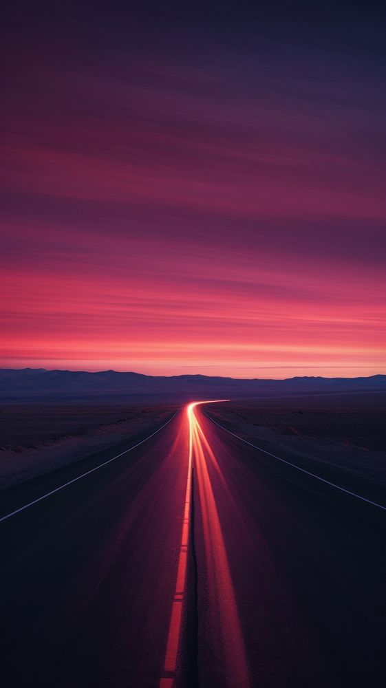 Photography of road in night nature landscape outdoors.