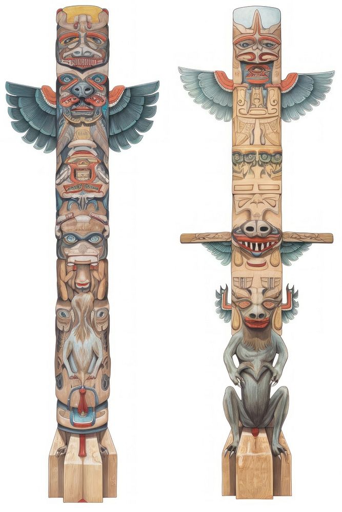 Totem poles totem architecture column. AI generated Image by rawpixel.