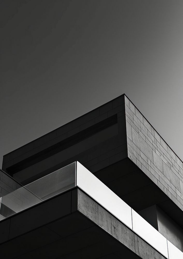 Modern architecture monochrome building outdoors.
