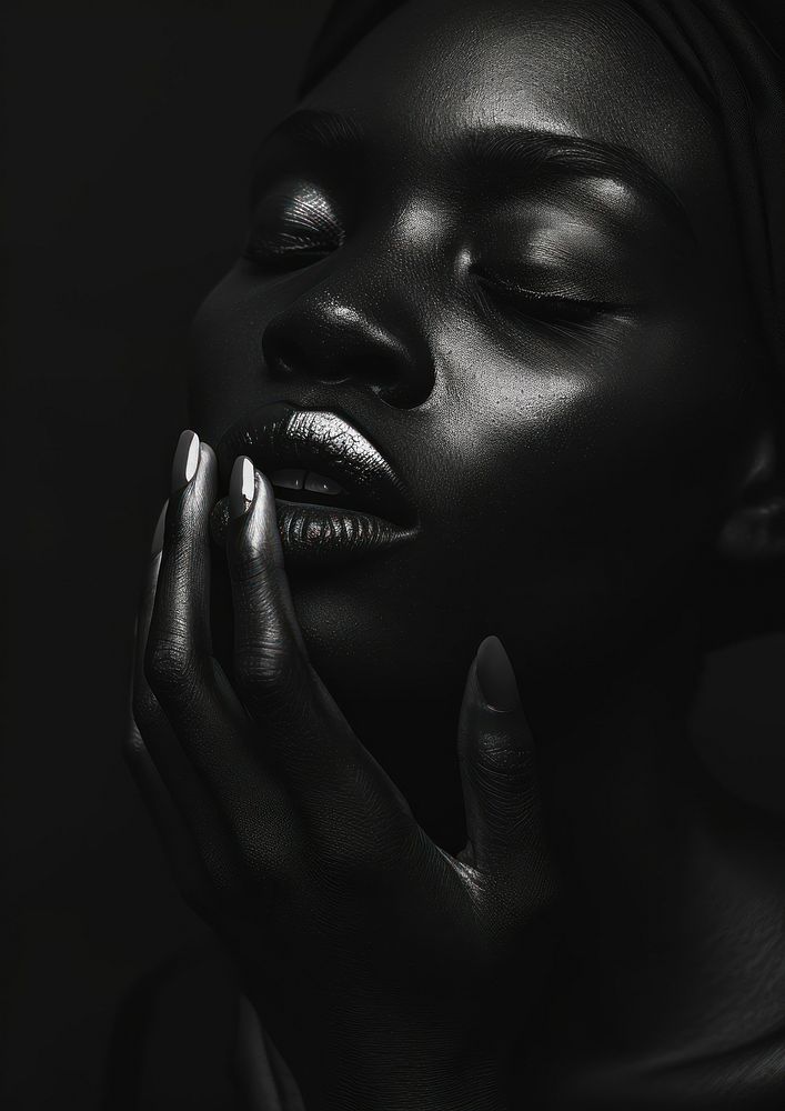 African woman black monochrome adult.