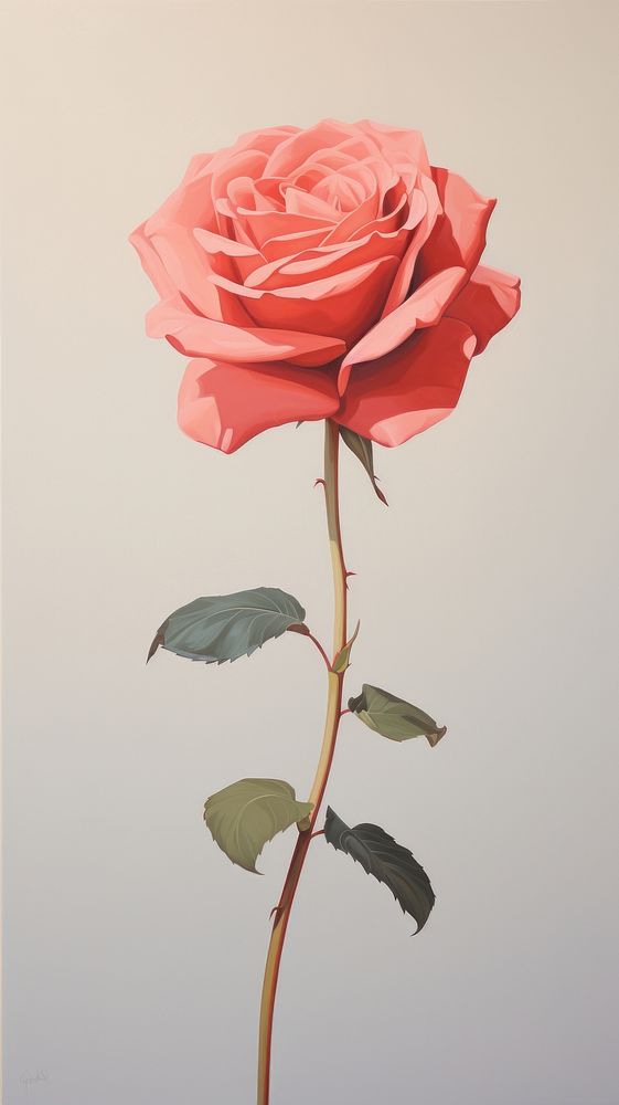 Rose painting flower plant.