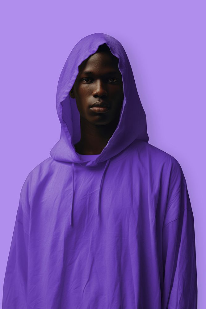 Man in purple hoodie