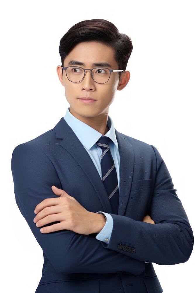 Thai business man serious face photography portrait glasses. AI generated Image by rawpixel.