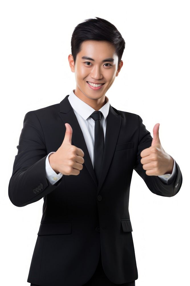 Thai business man thumbs up finger adult hand. AI generated Image by rawpixel.