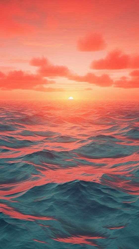 Ocean sunset outdoors horizon nature. AI generated Image by rawpixel.