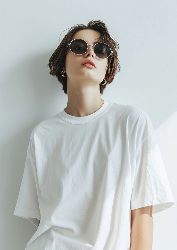 Blank t shirt  sunglasses t-shirt fashion.