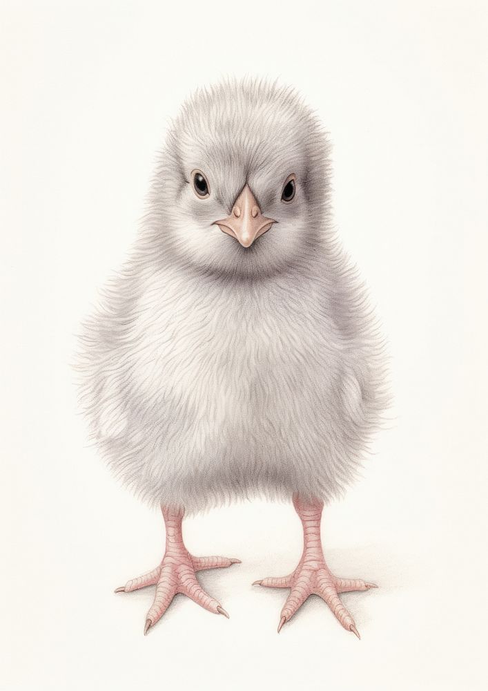 Cute chicken character drawing animal sketch.