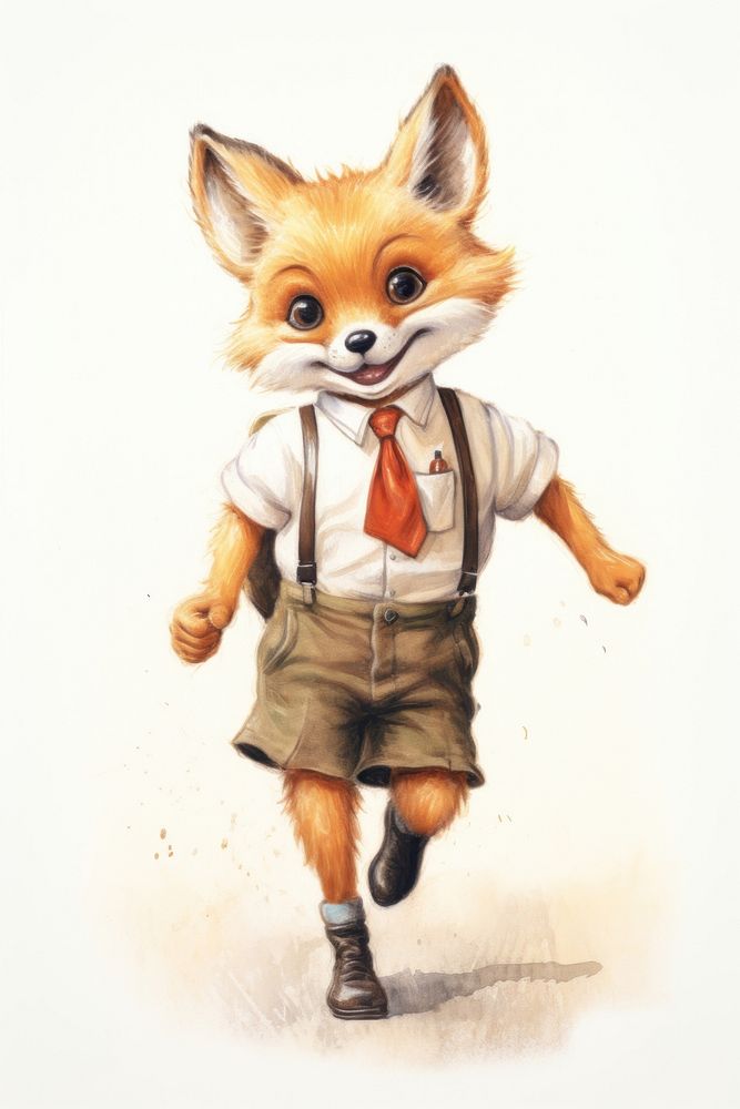 Fox character back to school drawing mammal animal.