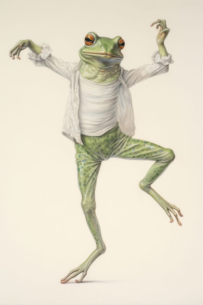 Frog character ballet dancing amphibian | Free Photo Illustration ...