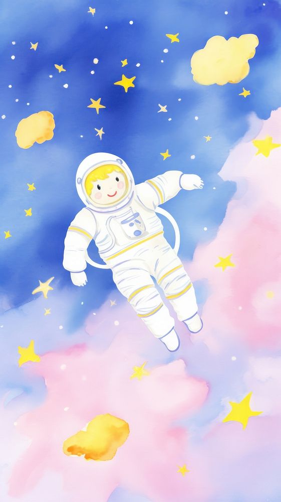  Astronaut in galaxy astronomy outdoors space. AI generated Image by rawpixel.
