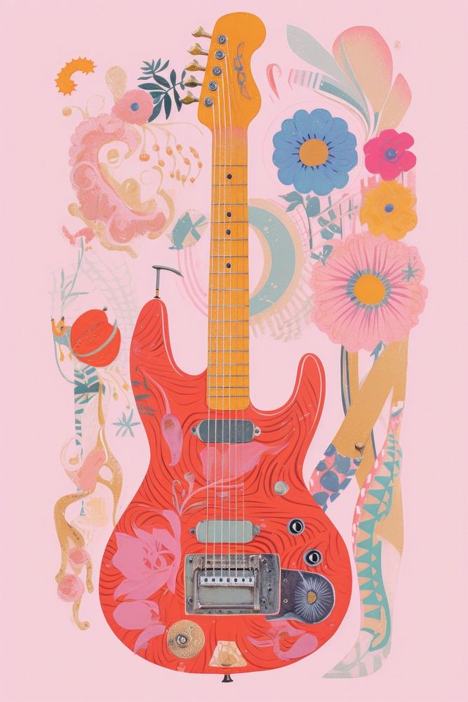 Guitar art performance decoration. AI | Premium Photo Illustration ...