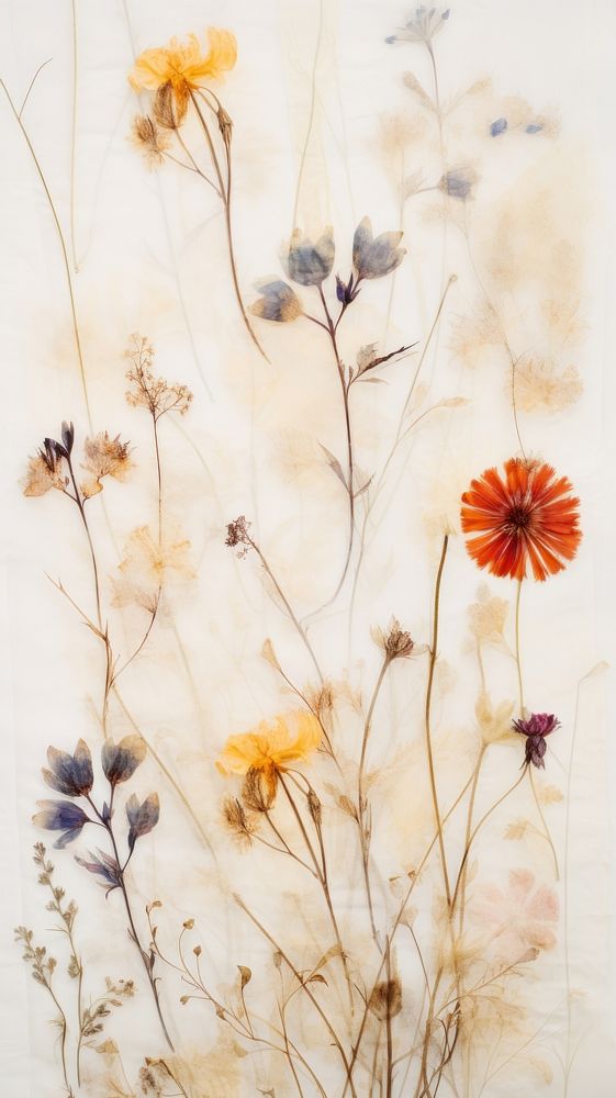 PNG Real pressed wild flowers backgrounds painting pattern. AI generated Image by rawpixel.