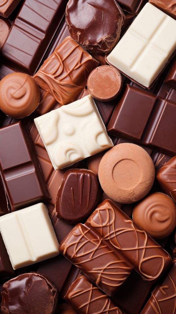  Chocolate candies confectionery backgrounds dessert. AI generated Image by rawpixel.
