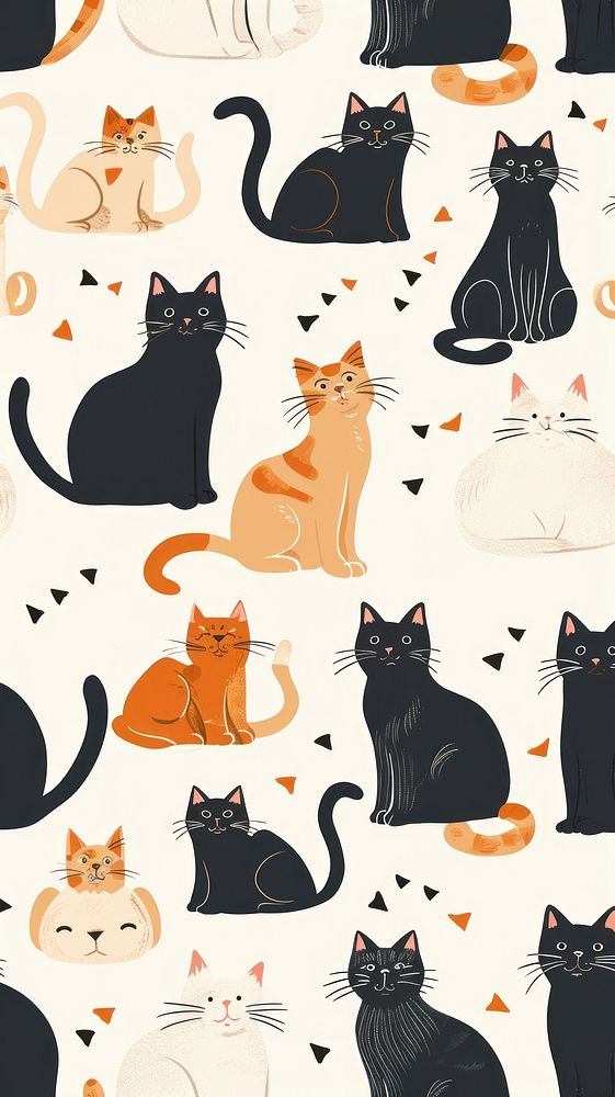 Cat seamless backgrounds wallpaper pattern.