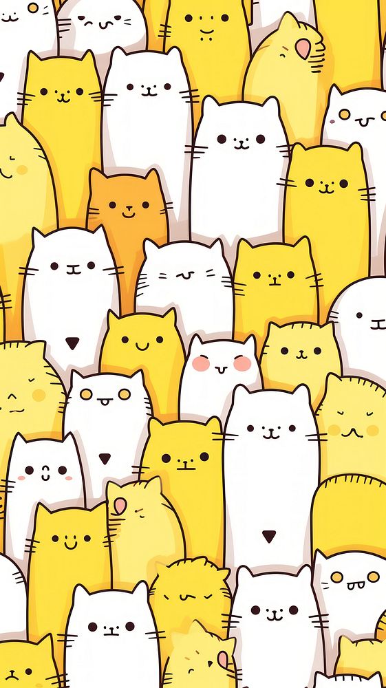 Cats doodle vector mammal backgrounds illustrated.