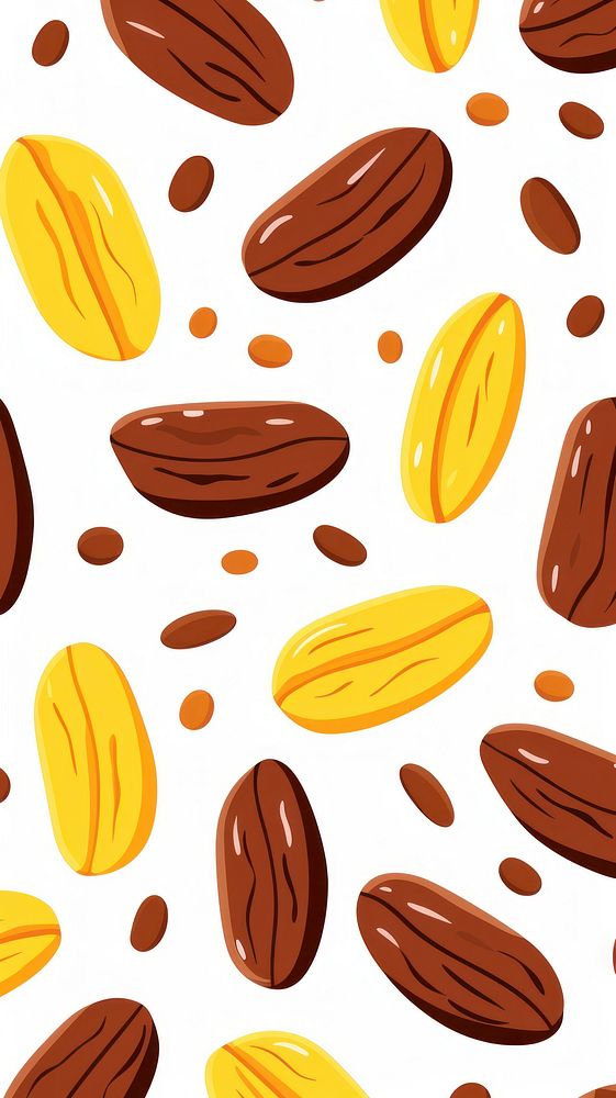  Cute cacao beans seamless backgrounds pattern almond. AI generated Image by rawpixel.
