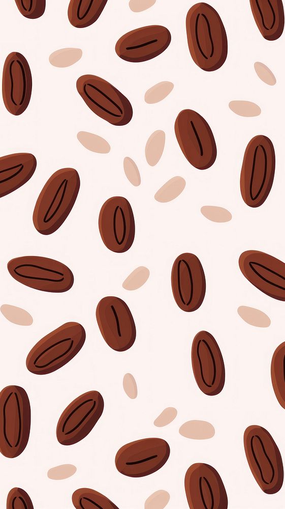  Cute cacao beans seamless pattern backgrounds abundance. 