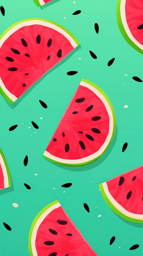  Watermelon pattern summer fruit. AI generated Image by rawpixel.