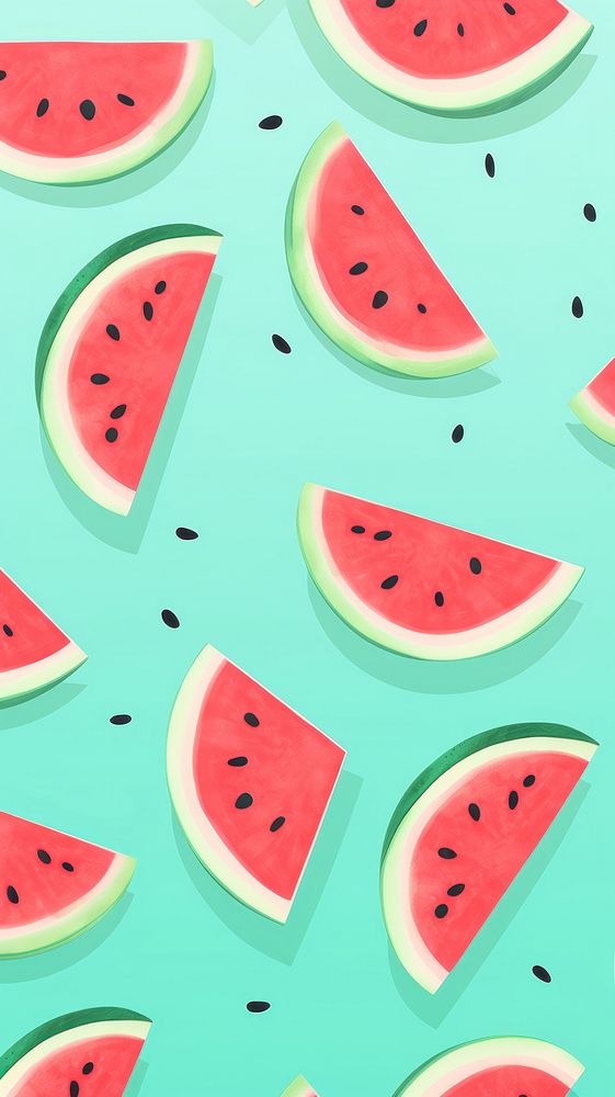  Watermelon pattern summer fruit. AI generated Image by rawpixel.