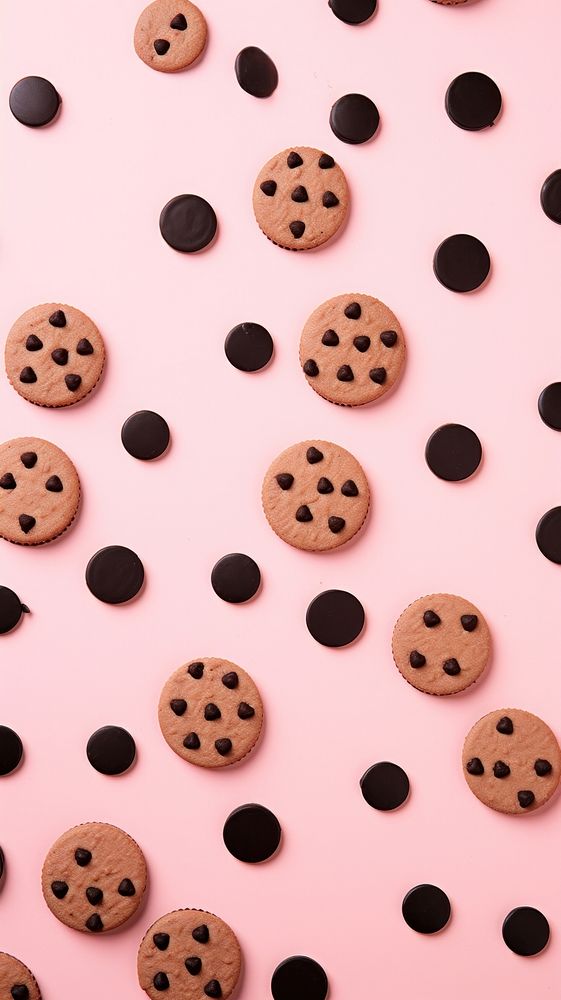 Cookies and chocolate chips pattern backgrounds biscuit. AI generated Image by rawpixel.