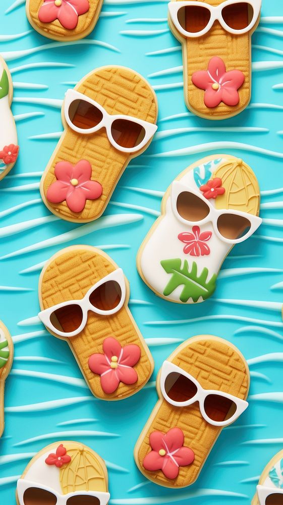  Cute Summer cookie gingerbread sunglasses. AI generated Image by rawpixel.