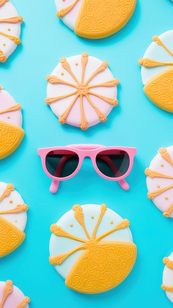  Cute Summer sunglasses dessert cookie. AI generated Image by rawpixel.