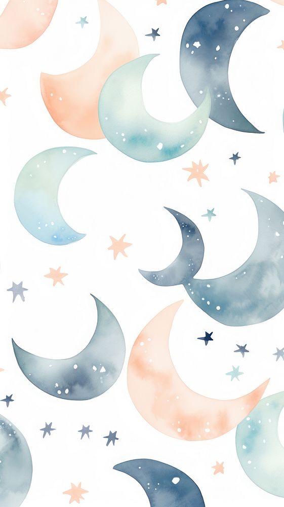  Cute moon pattern backgrounds astronomy. AI generated Image by rawpixel.