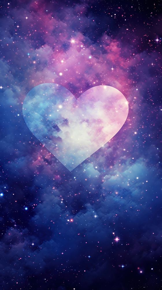  Galaxy wallpaper with heart in the sky astronomy outdoors nature. AI generated Image by rawpixel.