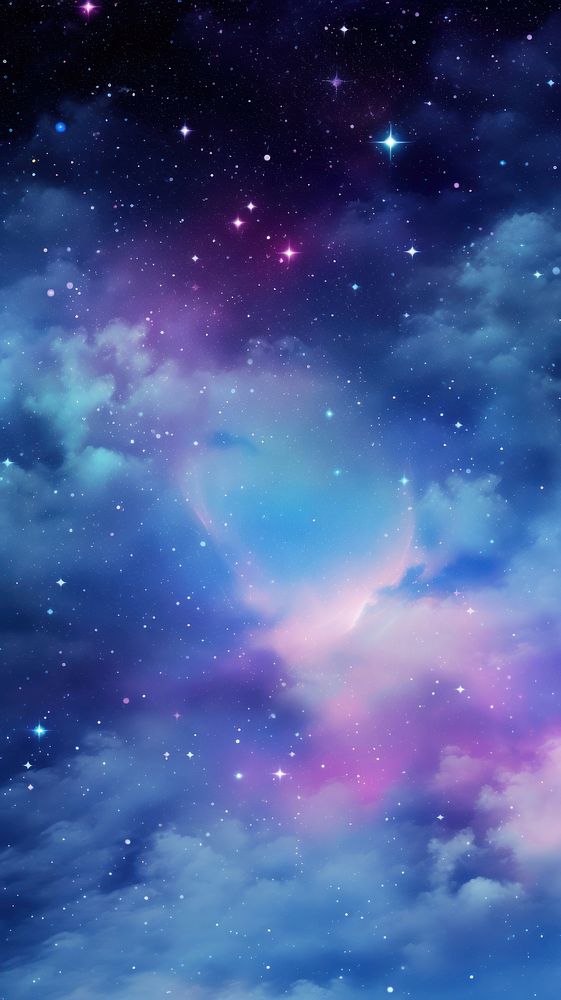 Galaxy wallpaper with heart in the sky astronomy universe outdoors. AI generated Image by rawpixel.