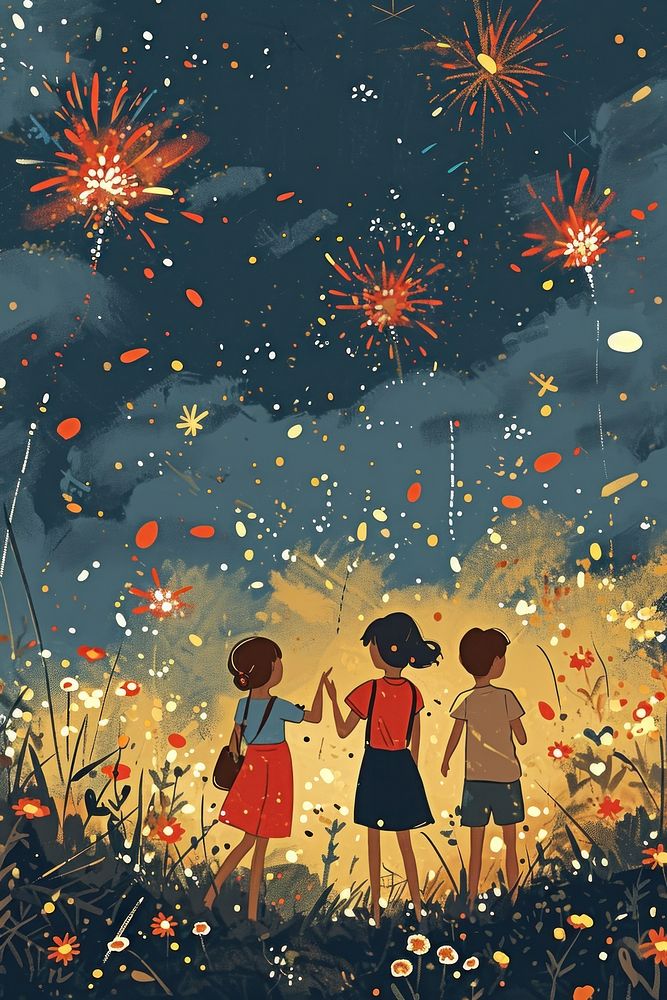 Firework fireworks outdoors kid. AI generated Image by rawpixel.