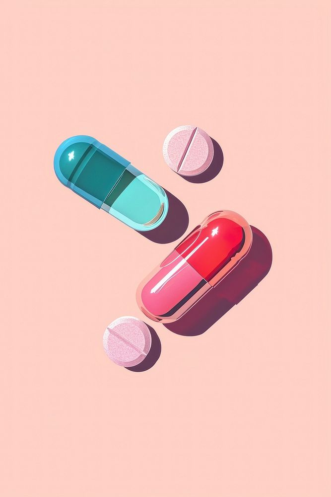 Medicine and capsule pill medication cosmetics. AI generated Image by rawpixel.