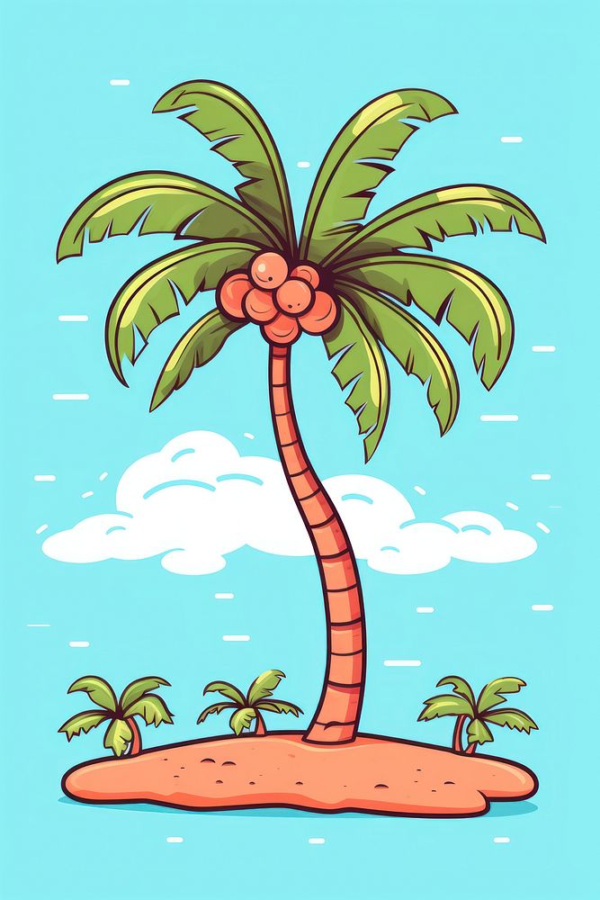Palm tree doodle outdoors nature plant. AI generated Image by rawpixel.