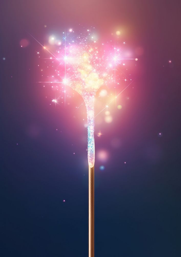 Magic wand fireworks lighting outdoors.