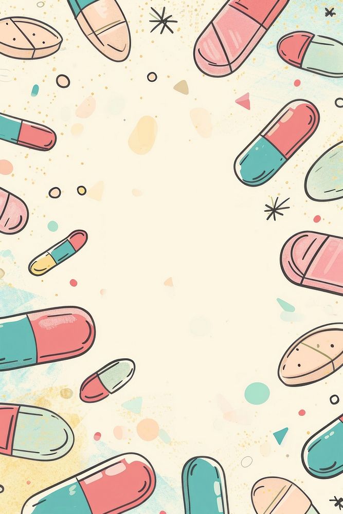 Medicine capsule frame pill backgrounds medication. AI generated Image by rawpixel.