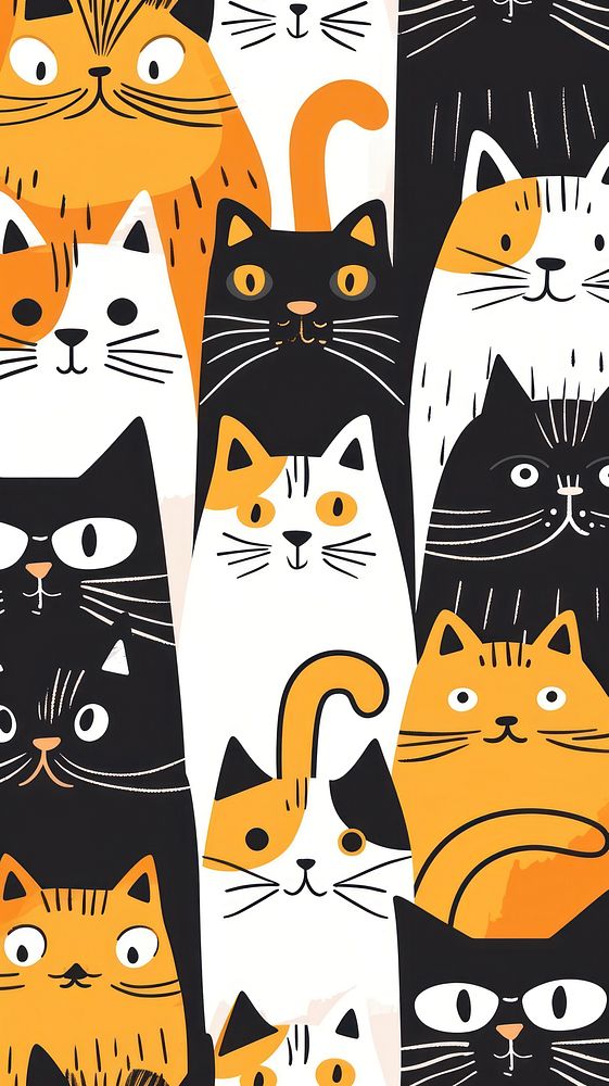 Kitty seamless animal backgrounds pattern.
