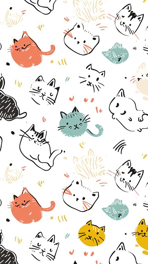 Kitty seamless pattern animal backgrounds.