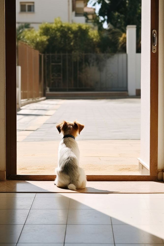 Dog windowsill entrance flooring.