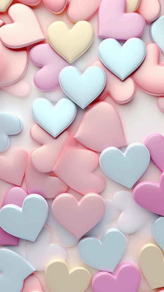  Pastel Multicolored Heart backgrounds heart love. AI generated Image by rawpixel.