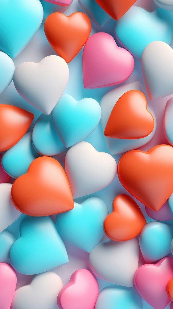  Pastel Multicolored Heart heart confectionery backgrounds. AI generated Image by rawpixel.