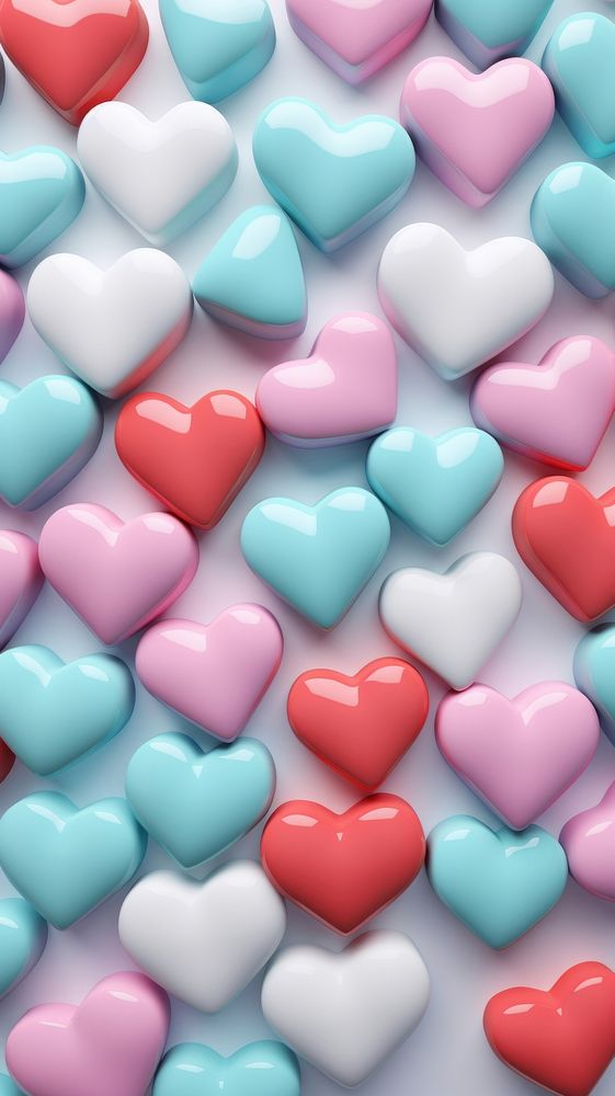  Pastel Multicolored Heart confectionery backgrounds heart. AI generated Image by rawpixel.