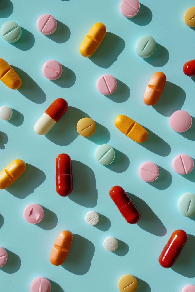 Pills and vitamin backgrounds capsule blue. AI generated Image by rawpixel.