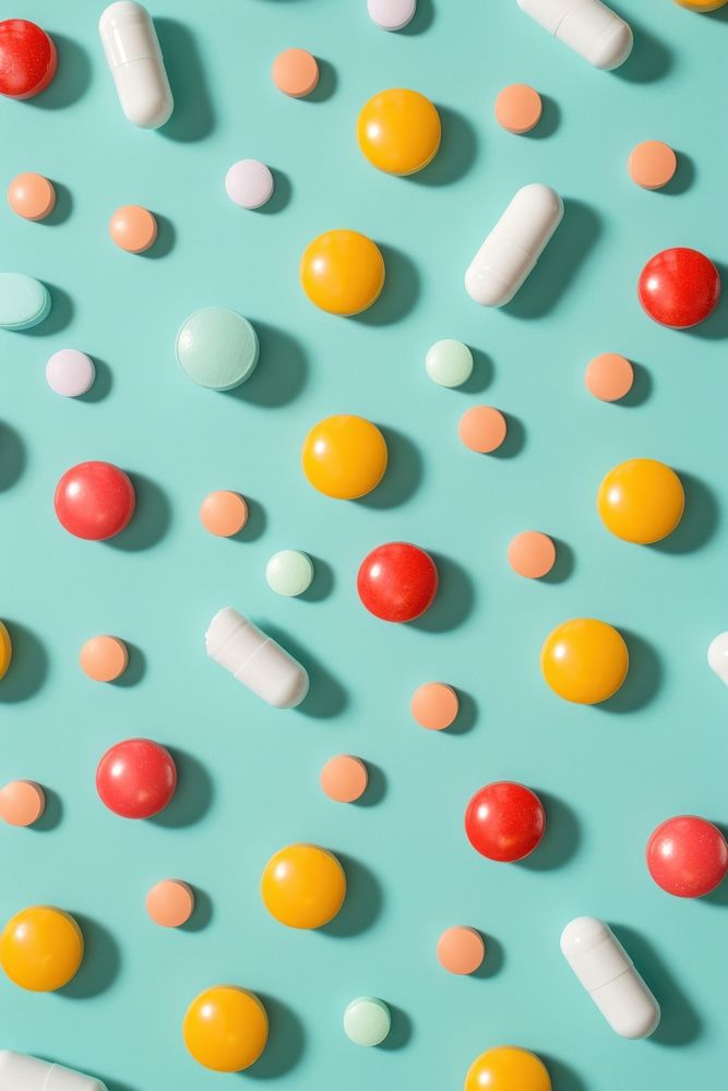 Pills and vitamin backgrounds blue food. AI generated Image by rawpixel.