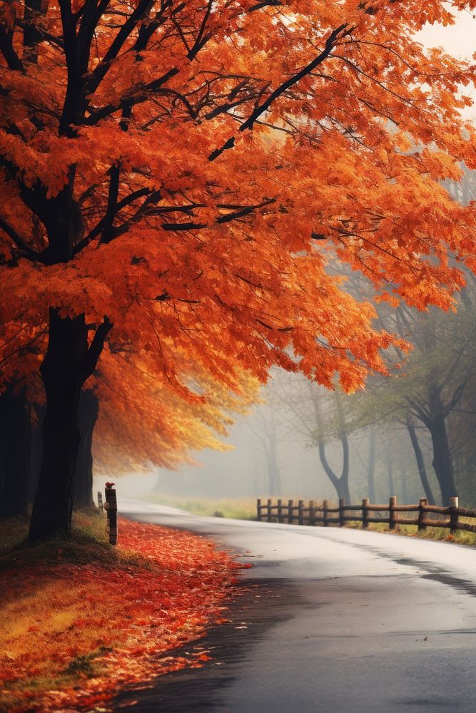 Maple tree autumn outdoors nature. AI generated Image by rawpixel.