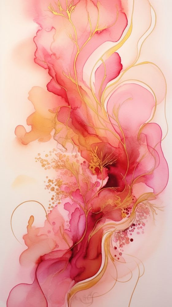 Pink alcohol ink pattern art backgrounds. AI generated Image by rawpixel.