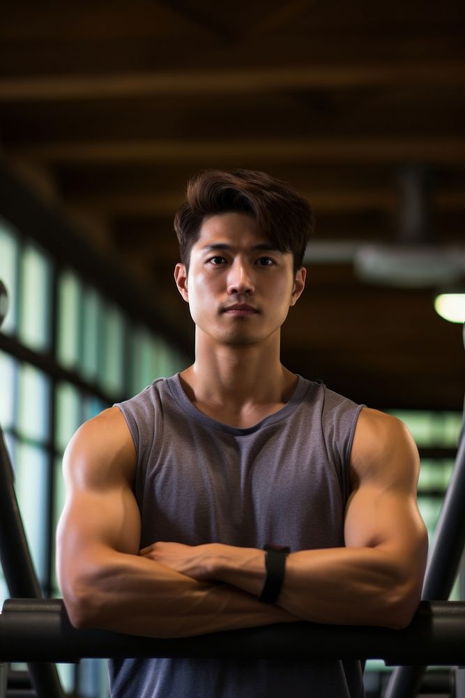 Japanese man exercise portrait sports photo. AI generated Image by rawpixel.